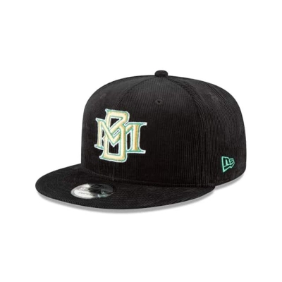 Black Milwaukee Brewers Hat - New Era MLB Corduroy 9FIFTY Snapback Caps USA8014759